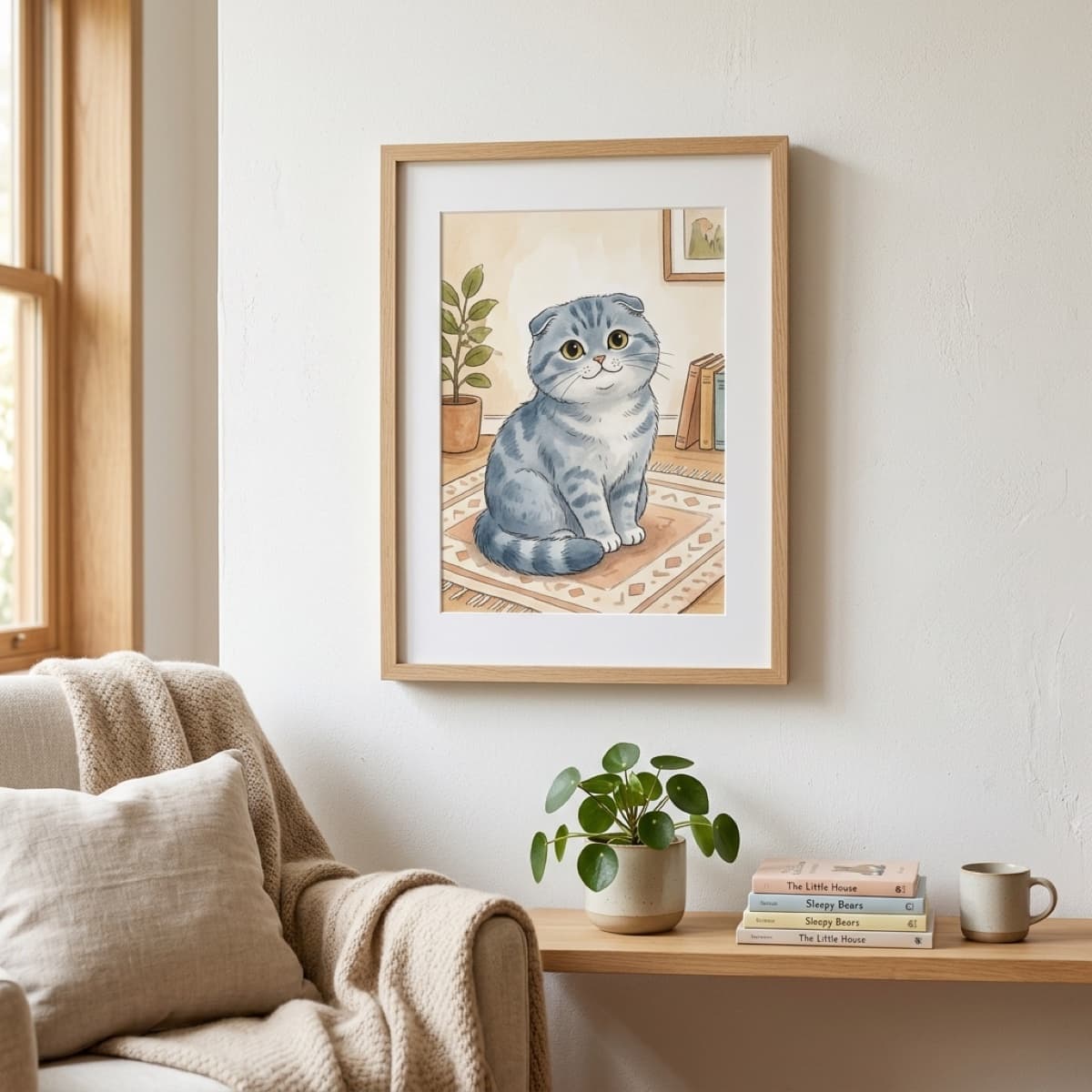 ペットの写真をポスターに仕立てた作品例。プレゼントにも選ばれています