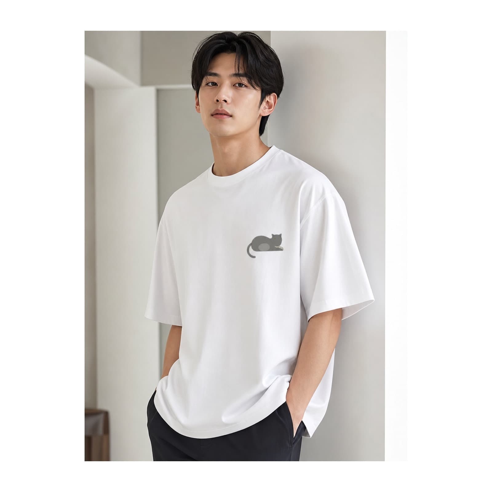 ペットのオリジナルアートをプリントしたビッグシルエット Tシャツ